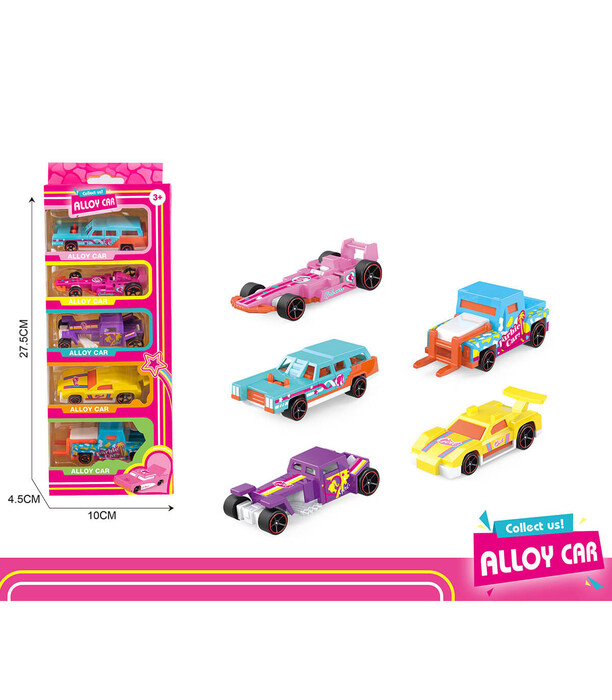 METAL CARS FOR GIRLS 5 PCS. IN BOX - METAL