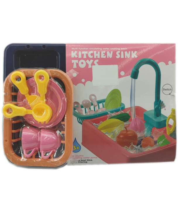 CHILDREN'S SINK WITH RUNNING WATER AND KITCHEN UTENSILS - KITCHENS, SERVICES AND FOOD