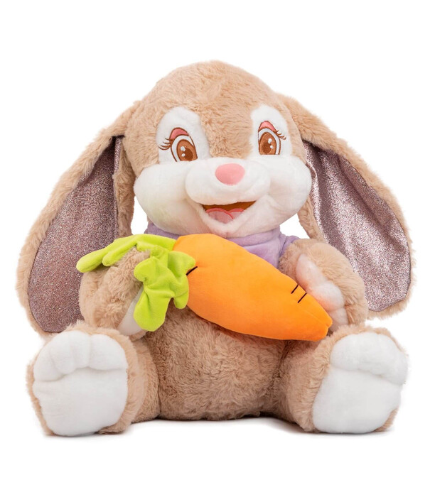 PLUSH RABBIT WITH T-SHIRT AND CARROT 45 CM - Medium