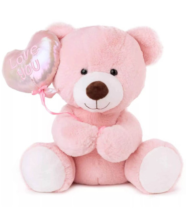 PLUSH BEAR WITH BALLOON - HEART 2 COLORS 22 CM - Small
