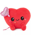 PLUSH HEART WITH BALLOON AND SOUND 2 COLORS 23 CM
