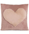 PLUSH PILLOW WITH FLUFFY HEART 3 COLORS 36 CM
