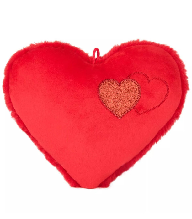 GLITTERED PLUSH HEART 2 COLORS 20 CM - VALENTINE'S DAY AND CHRISTMAS