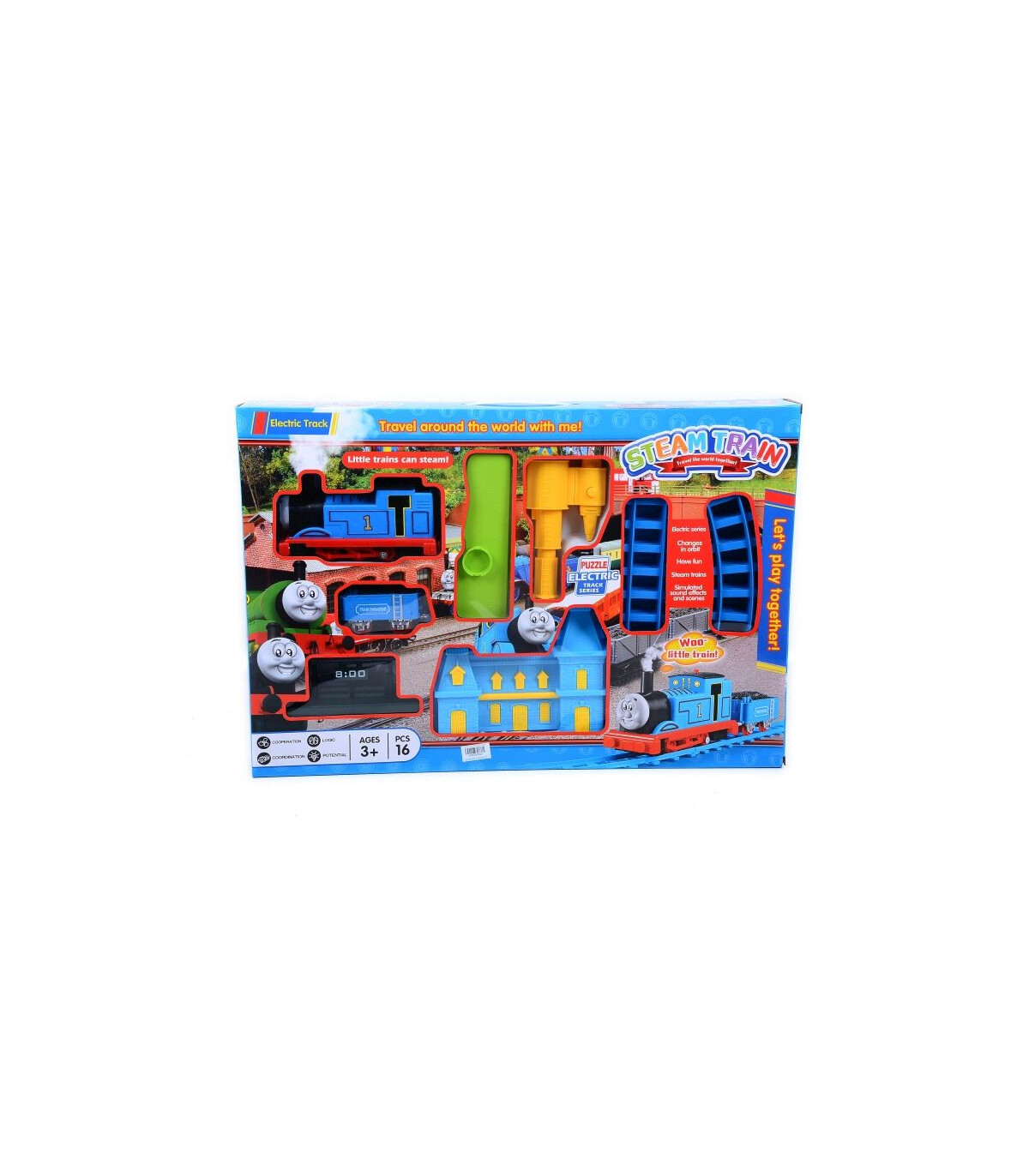CHILDREN'S TRAIN HUGE 16 PIECES - TRAINS AND BUSES