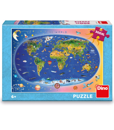 CHILDREN'S PUZZLE WORLD MAP 300 XL PIECES - PUZZLES AND CUBES