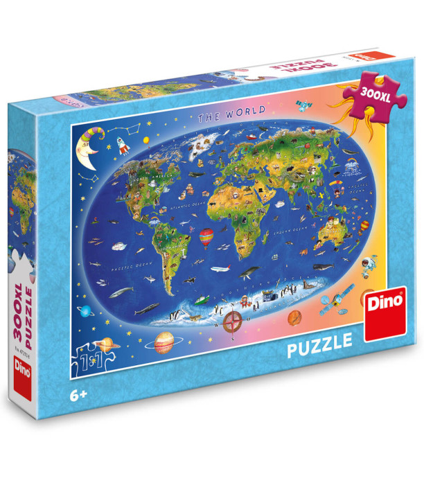 CHILDREN'S PUZZLE WORLD MAP 300 XL PIECES - PUZZLES AND CUBES