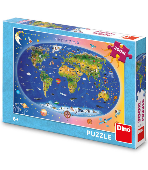 CHILDREN'S PUZZLE WORLD MAP 300 XL PIECES - PUZZLES AND CUBES