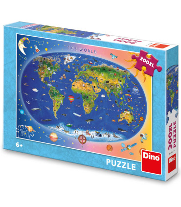 CHILDREN'S PUZZLE WORLD MAP 300 XL PIECES - PUZZLES AND CUBES