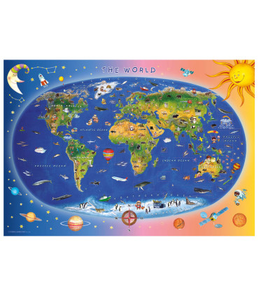 CHILDREN'S PUZZLE WORLD MAP 300 XL PIECES - PUZZLES AND CUBES
