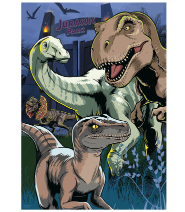 JURASSIC WORLD CHILDREN'S PUZZLE 100 XL PIECES NEON - PUZZLES AND CUBES