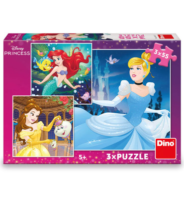DISNEY PRINCESS CHILDREN'S PUZZLE 3X55 PIECES - PUZZLES AND CUBES