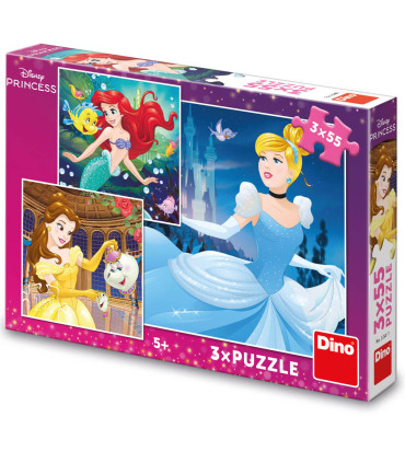 DISNEY PRINCESS CHILDREN'S PUZZLE 3X55 PIECES - PUZZLES AND CUBES