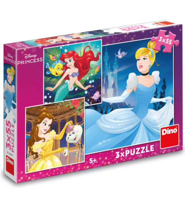 DISNEY PRINCESS CHILDREN'S PUZZLE 3X55 PIECES - PUZZLES AND CUBES