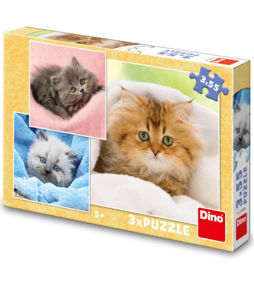 CHILDREN'S PUZZLE CATS 3X55 PIECES - PUZZLES AND CUBES
