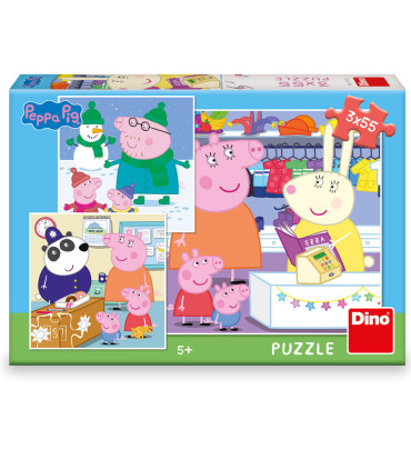 PEPPA PIG CHILDREN'S PUZZLE 3X55 PIECES - PUZZLES AND CUBES