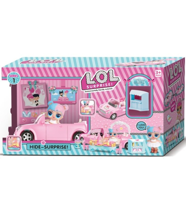 BOX CARS WITH ACCESSORIES - HOUSES FOR DOLLS AND SETS