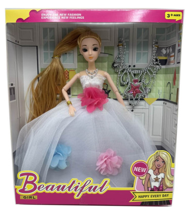 DOLL WITH A LONG BRAID AND A BIG NECKLACE - DOLLS AND MERMAIDS