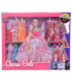 DOLL WITH A LOT OF DRESSES AND LONG HAIR IN A BOX