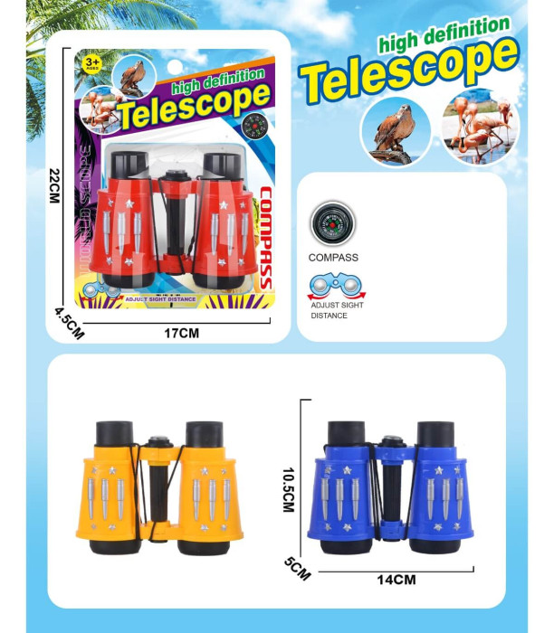 CHILDREN'S BINOCULARS IN CARTON 3 COLORS - SPORTS