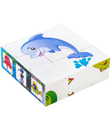 CHILDREN SMALL CUBE PUZZLE SEA ANIMALS - ALL PRODUCTS