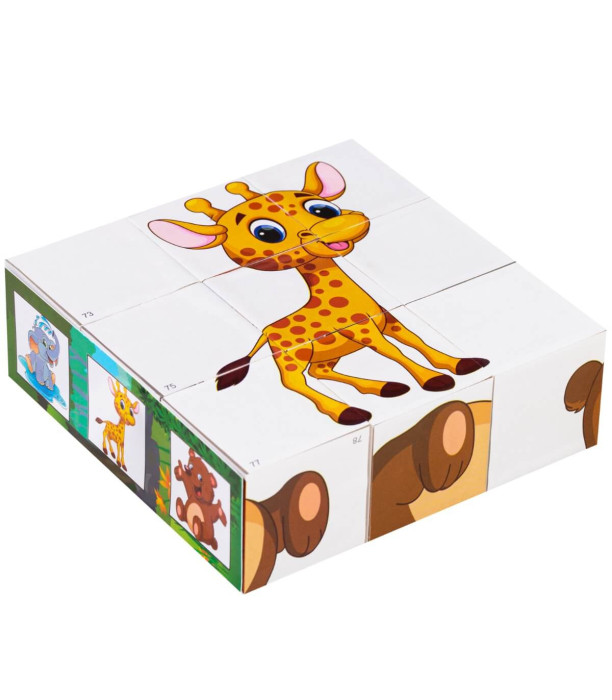 CHILDREN SMALL CUBE PUZZLE WILD ANIMALS - ALL PRODUCTS