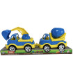 CHILDREN'S SET OF 2 CONSTRUCTION CARS, DIGGER AND CEMENT TRUCK