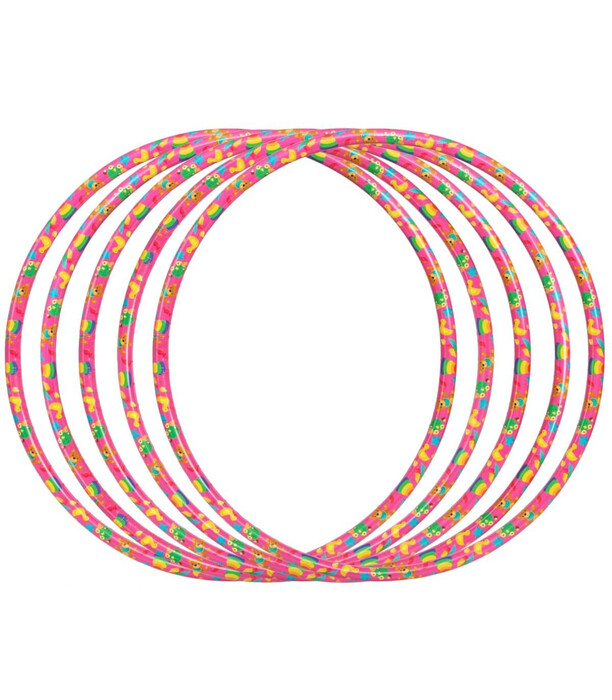 CHILDREN'S MEDIUM HOOP PINK PRINT 68 CM - RODS, ROPES AND HOOPS