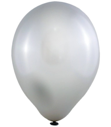 BALLOONS 100 PCS. 10\\" - 25 CM 302 METALLIC SILVER - Metallic