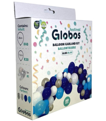 ARCH SET WITH 60 BALLOONS BLUE/BLUE 60 - ARCHES AND SETS