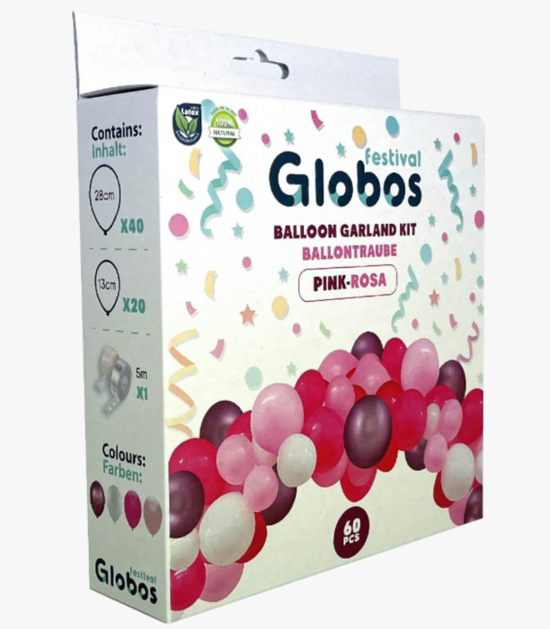 ΣΕΤ ΓΙΑ ΑΡΚΑ ΜΕ 60 ΜΠΑΛΟΝΙΑ ΡΟΖ/PINK 60 Globos Festival