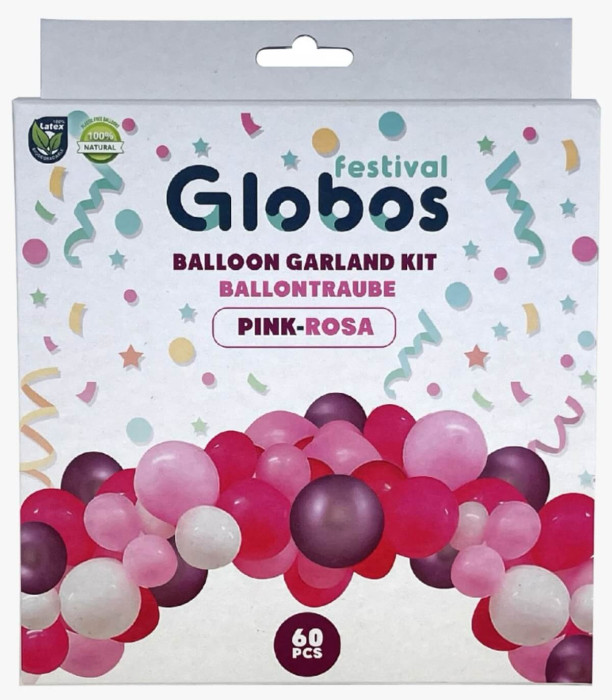 ΣΕΤ ΓΙΑ ΑΡΚΑ ΜΕ 60 ΜΠΑΛΟΝΙΑ ΡΟΖ/PINK 60 Globos Festival