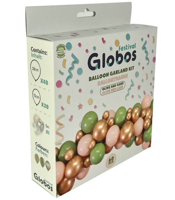SET FOR ARCH OF 60 BALLOONS OLIVE/OLIVE 60 - ARCHES AND SETS