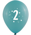 BALLOONS 10 PCS. 12" - 30 CM WITH PRINT - NUMBER 2