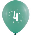 BALLOONS 10 PCS. 12" - 30 CM WITH PRINT - NUMBER 4