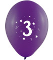 BALLOONS 10 PCS. 12" - 30 CM WITH PRINT - NUMBER 3