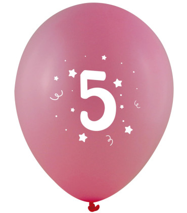 BALLOONS 10 PCS. 12\\" - 30 CM WITH PRINT - NUMBER 5 - BALLOONS WITH PRINT