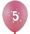 BALLOONS 10 PCS. 12" - 30 CM WITH PRINT - NUMBER 5