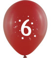 BALLOONS 10 PCS. 12" - 30 CM WITH PRINT - NUMBER 6