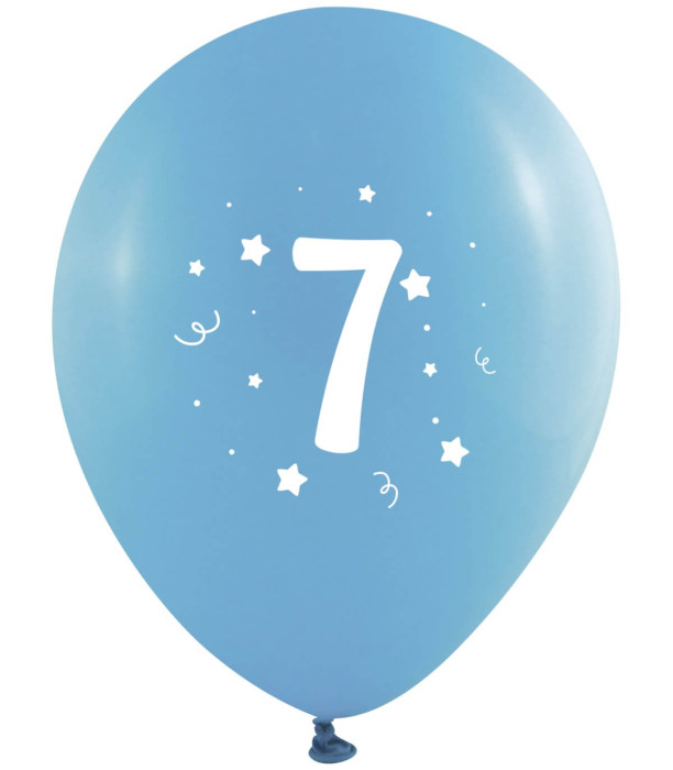 BALLOONS 10 PCS. 12\\" - 30 CM WITH PRINT - NUMBER 7 - BALLOONS WITH PRINT