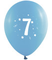 BALLOONS 10 PCS. 12" - 30 CM WITH PRINT - NUMBER 7