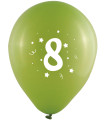BALLOONS 10 PCS. 12" - 30 CM WITH PRINT - NUMBER 8