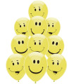 BALLOONS 10 PCS. 12" - 30 CM PRINT EMOJI SMILE
