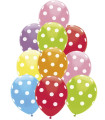 BALLOONS 10 PCS. 12" - 30 CM PRINT LARGE DOTS
