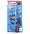 CHILDREN'S POLICE SET WITH RIFLE AND PISTOL ON CARD
