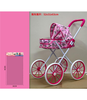 METAL WINTER DOLL CART LOL WITH LARGE WHEELS - TROLLEYS AND BEDS FOR DOLLS