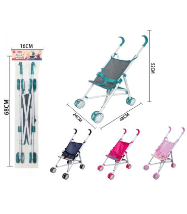 METAL DOLL CART SUMMER 4 COLORS - TROLLEYS AND BEDS FOR DOLLS