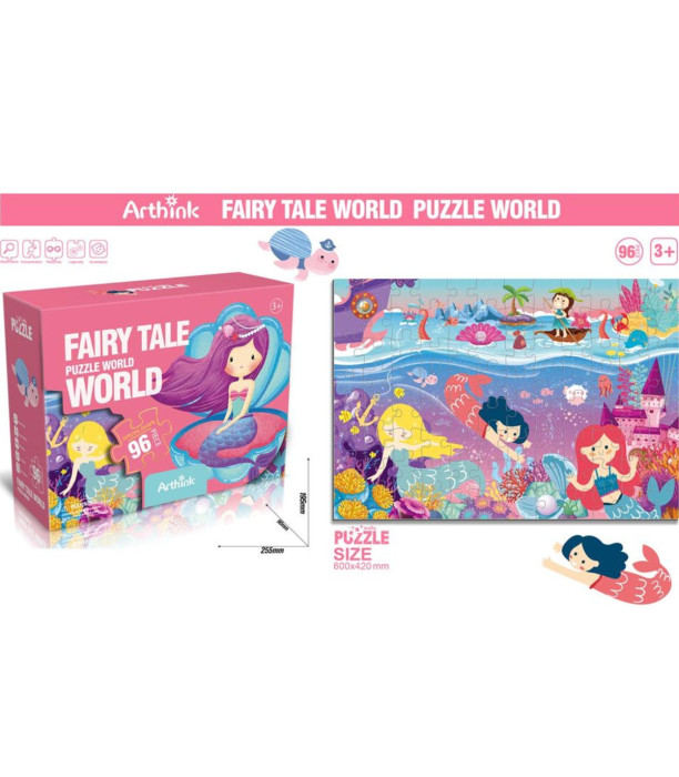 CHILDREN'S PUZZLE WITH 96 LARGE PIECES MERMAID - PUZZLES AND CUBES