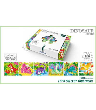 CHILDREN'S PUZZLE DINOSAURS 6 PCS. X 20 PARTS - PUZZLES AND CUBES