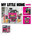 CHILDREN'S COOKING STOVE PINK WITH PAN, POT AND PRODUCTS