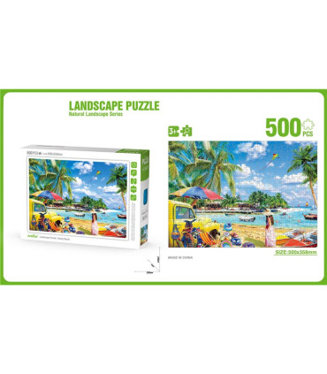 CHILDREN'S PUZZLE 500 PIECES LANDSCAPE WITH PALMS - PUZZLES AND CUBES